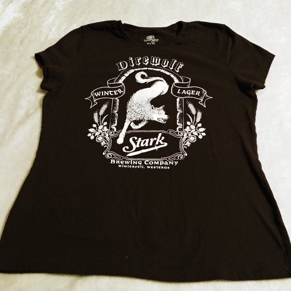 TeeFury GoT Direwolf Winter Lager/Stark Brewing Company Short Sleeve Tee - XXXL